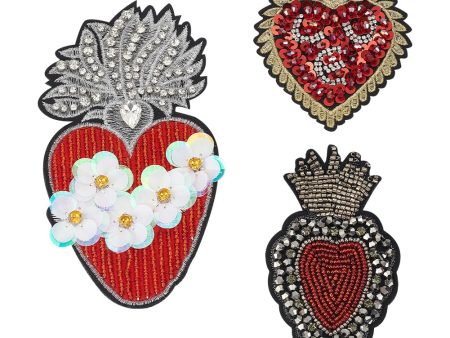 Parches de Lentejuelas en Forma de Corazón - Set de 3 Estilos para Decoración de Ropa y Accesorios Online Sale