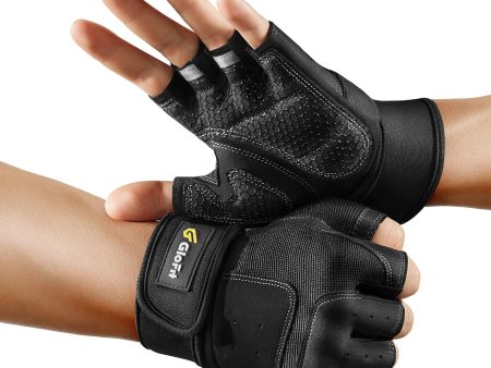 Glofit Guantes de Gimnasio Antideslizantes y Absorbentes de Impactos para Levantamiento de Pesas - Transpirables y con Soporte para Muñeca (Negro hollín, M) Online Hot Sale