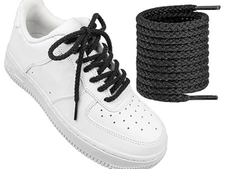 Talla: Talla única - Cordones Endoto para Zapatillas Air Force 1, Air Jordan y Dunk - Agujetas Redondas de Algodón (Negro, Tamaño: 5MM-40 Pulgadas) Online now