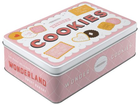 Caja de Metal Retro Wonder Cookies - Lata Vintage para Almacenamiento en Cocina Embalaje Deteriorado Online