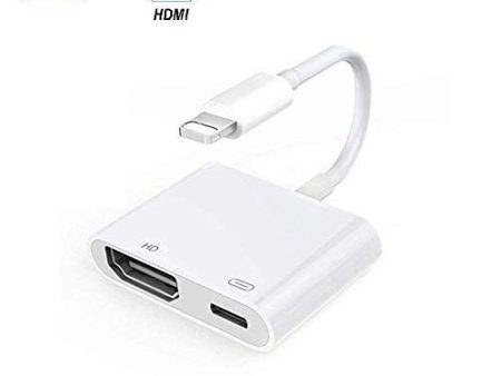 Adaptador HDMI para Teléfono o Tableta - AV Digital 1080P HDTV, Sincronización de Pantalla, Plug and Play, Compatible con iOS 12 y Anteriores Reacondicionado For Discount