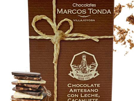 Chocolates Marcos Tonda – Tableta Artesana de Chocolate con Leche, Cacahuete, Miel y Sal (120g) Embalaje Deteriorado (Cad: 24 08 2025) Online